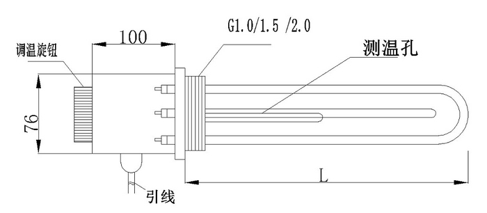 帶可調(diào)溫控電加熱管圖紙 自帶可調(diào)節(jié)溫控電加熱管圖紙